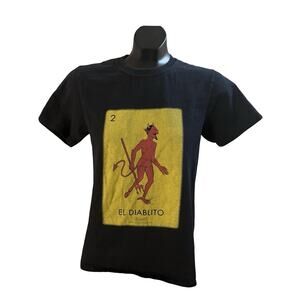 El Diablito Lotería T-Shirt – Black Short Sleeve Tee (Size Small)